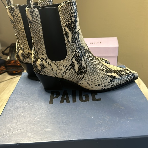 Paige snakeskin embossed leather boots. New never worn with box and dust bags. - Picture 10 of 13